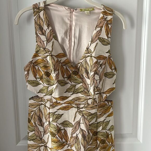 Gianni Bini Beckham Cut out Jaquard Print Sleeveless Front slit Lined Dress NWOT - Picture 2 of 11